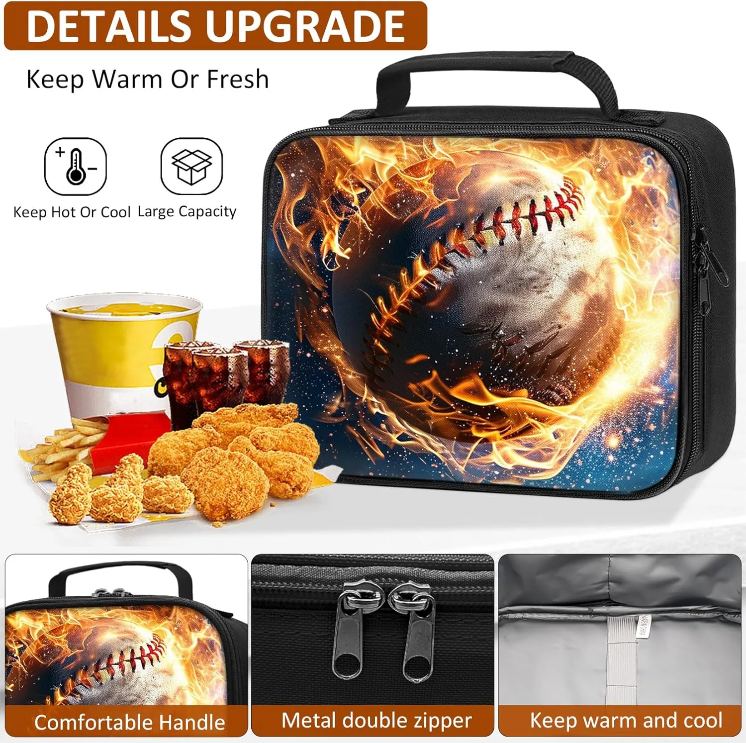 School Backpack for Boys - 4pcs Baseball Boys Backpack with Lunch Box Set for Kids Children Teens Elementary Middle School - 17 Sport Bookbag Travel Back Pack for Age 6-18