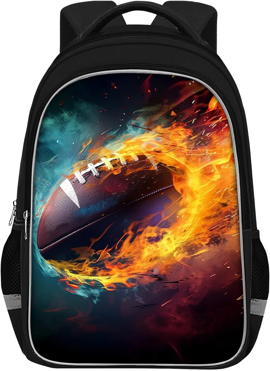 School Backpack for Boys - American Football Boys Backpack for Kids Children Elementary Middle School - 17 Inch Sport Bookbag Travel Back Pack for Ages 6-14
