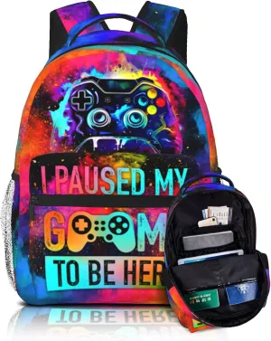 School Backpack for Boys Video Game Boys Backpack for Kids Children Teens Elementary Middle School - Students Bookbag Ages 6-18, Game Bookbag Travel Back Pack
