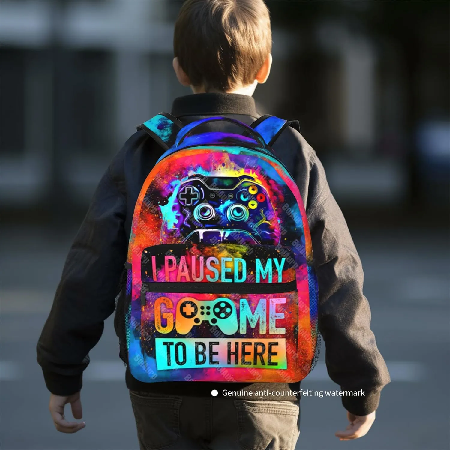 School Backpack for Boys Video Game Boys Backpack for Kids Children Teens Elementary Middle School - Students Bookbag Ages 6-18, Game Bookbag Travel Back Pack