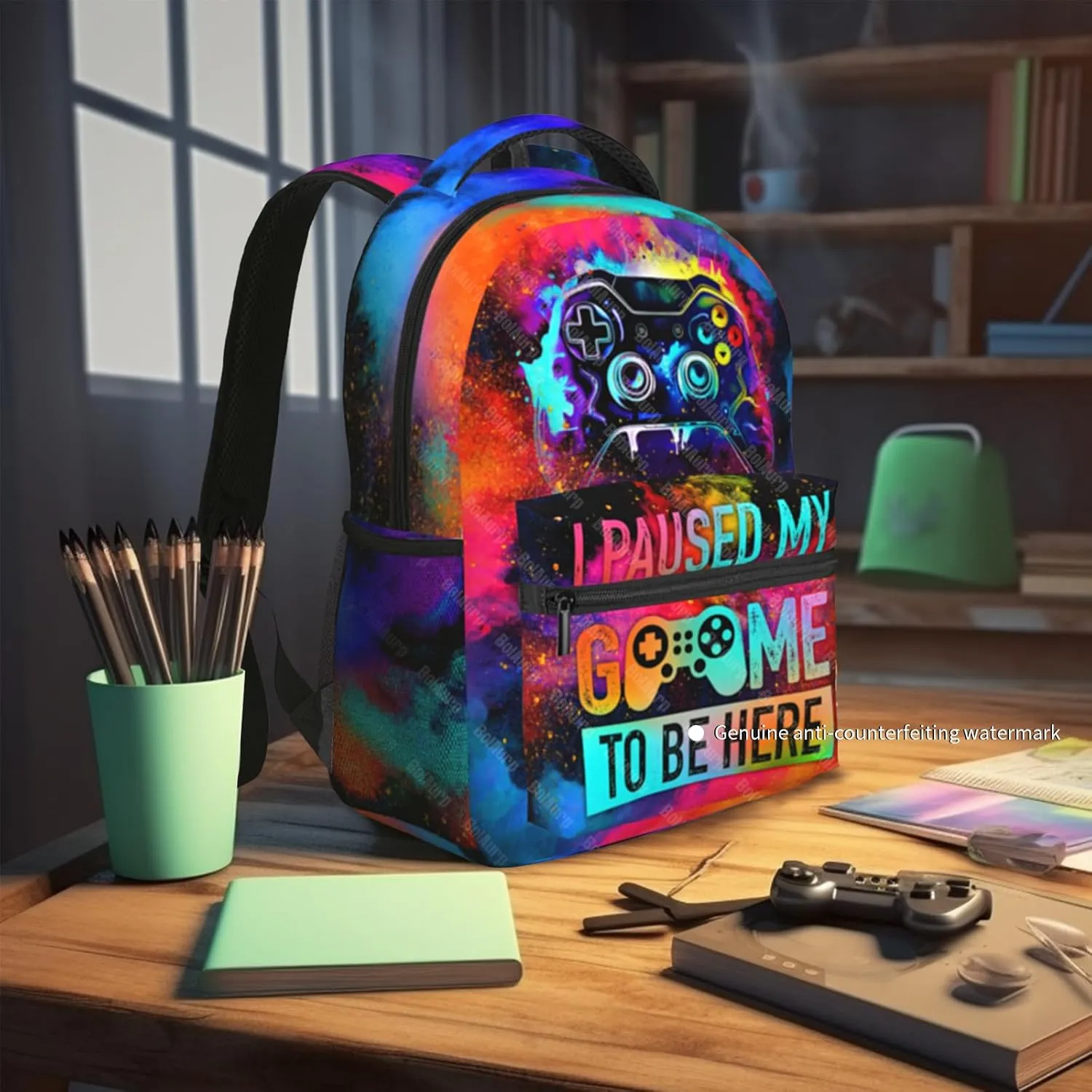 School Backpack for Boys Video Game Boys Backpack for Kids Children Teens Elementary Middle School - Students Bookbag Ages 6-18, Game Bookbag Travel Back Pack