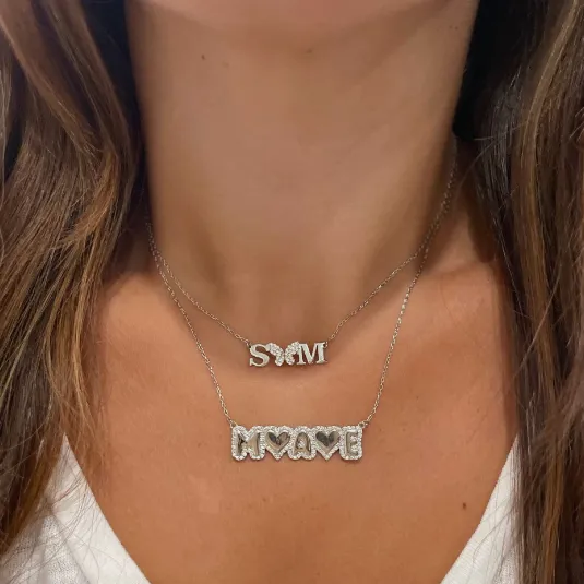 Serena CZ Butterfly Initial Necklace