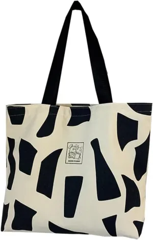 Shopping Bag Tote Bag Canvas Reusable Shoulder Bag handbag with inside pocket for shopper everyday life