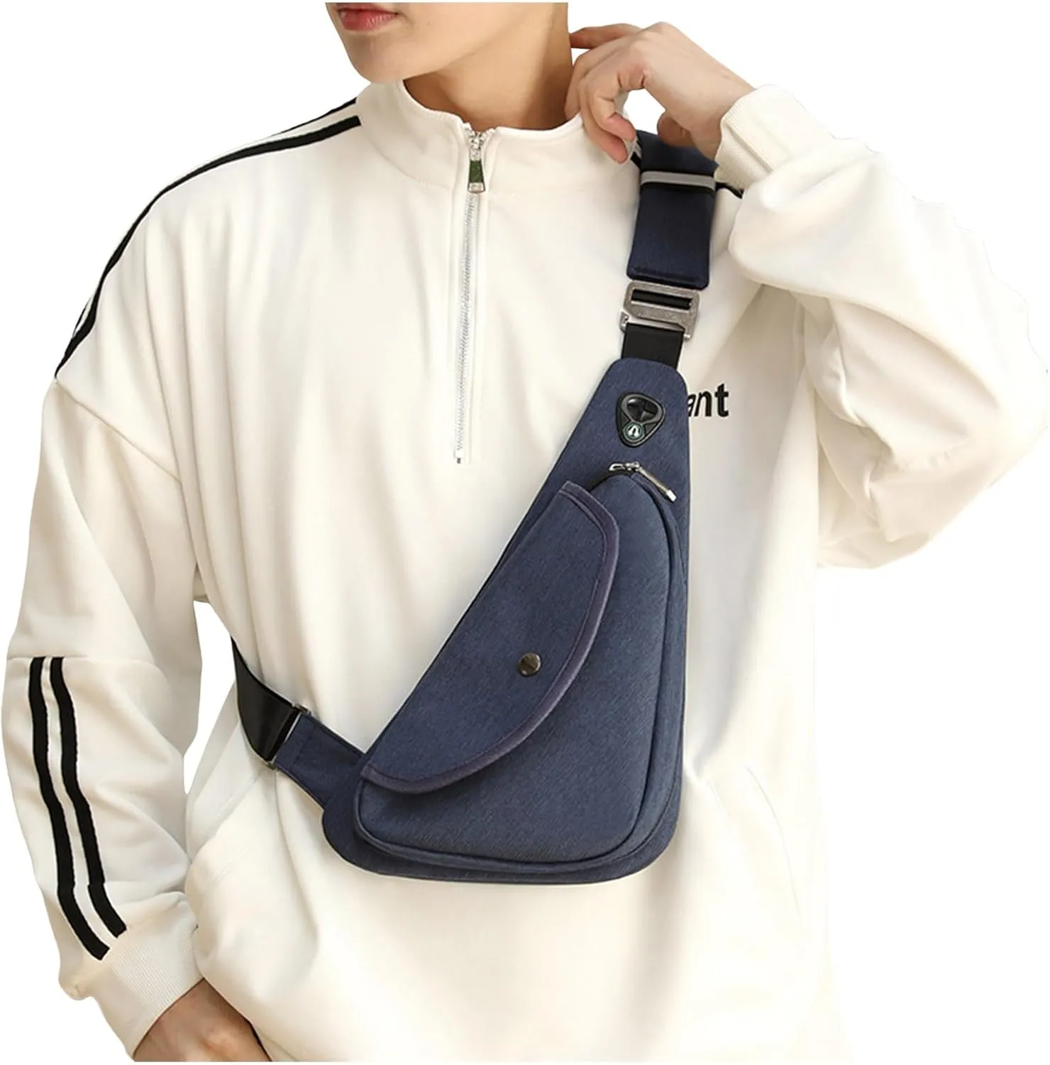 Shoulder Bag for Women Mens Sling Bag Chest Bags Shoulder Bags With Adjustable Shoulder Straps (Dark Blue, One Size)