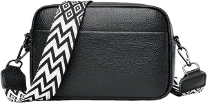 Shoulder Bags for Men 2023 Fashion Simple One Shoulder Crossbody Bag Vintage Shoulder Strap Cowhide (Black, One Size)