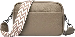 Shoulder Bags for Men 2023 Fashion Simple One Shoulder Crossbody Bag Vintage Shoulder Strap Cowhide (Khaki, One Size)