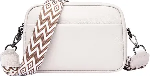Shoulder Bags for Men 2023 Fashion Simple One Shoulder Crossbody Bag Vintage Shoulder Strap Cowhide (White, One Size)
