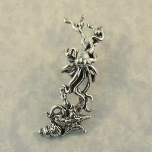 SIlver Ear Cuff Octopus Ear Cuff Poseidon's Gift Silver Octopus Jewelry Starfish Jewelry Sea Star Jewelry Octopus Earring Starfish Earring