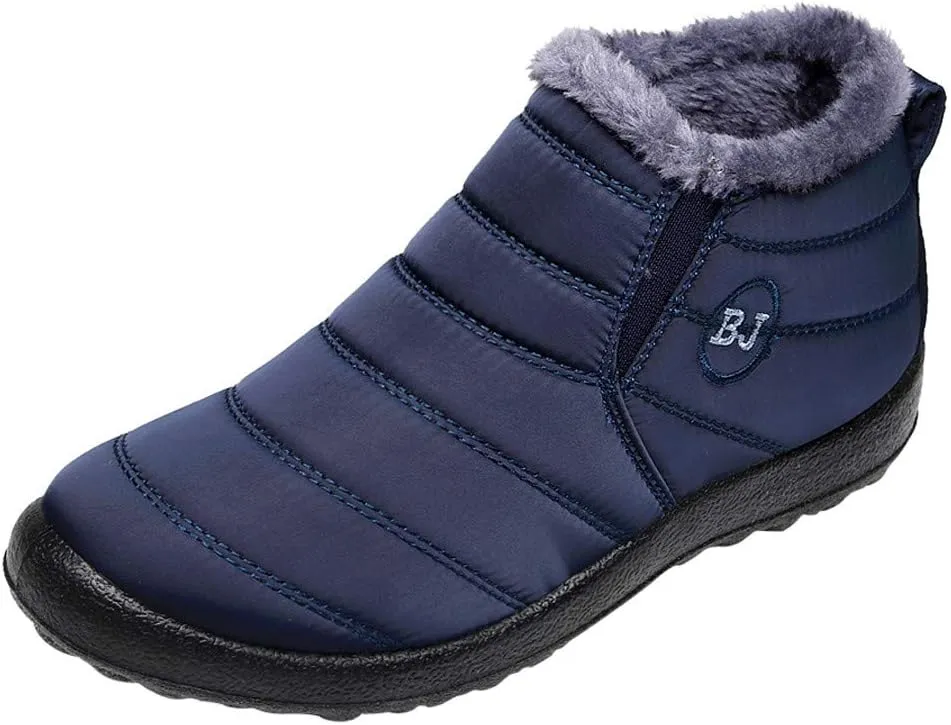 Size 12 Wide Women's Snow Boots Women's Black Waterproof Hiking Boots Fashion Winter Boots for Women 2023 Outdoor Boots Women Rubber Womens Warm Winter Boots Wide Calf Sale Clearance