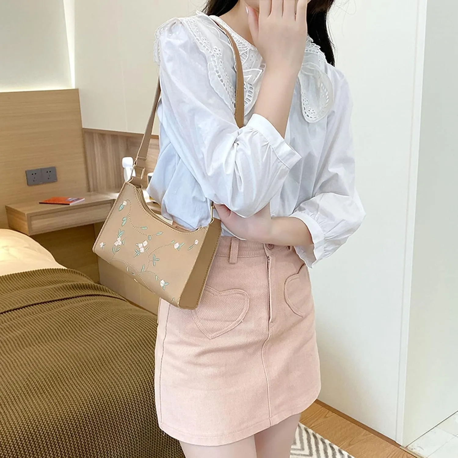 Sling Bags for Women Anti Theft Travel Women's Shoulder Bags Tote Satchel Hobo Cute Purse for Women Trendy(Khaki)