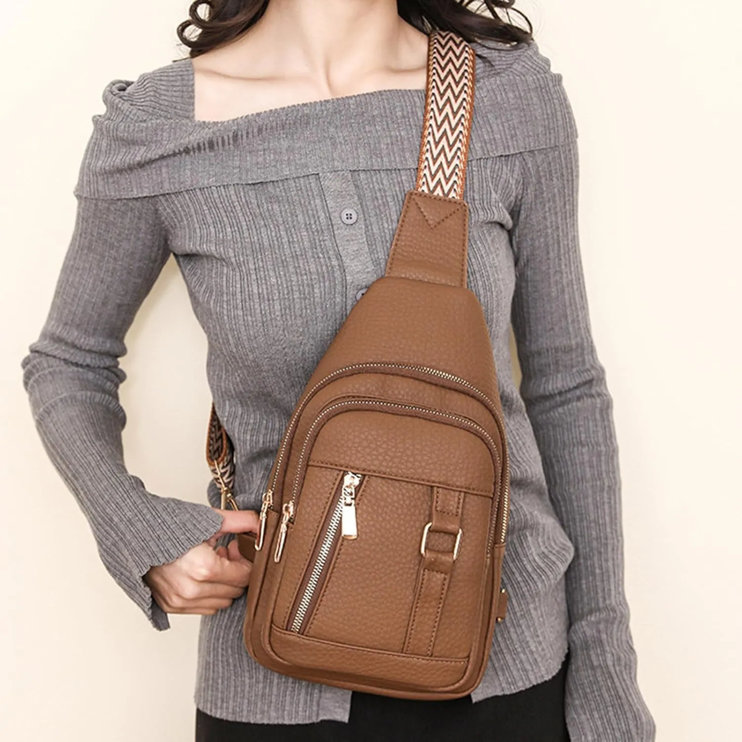 Small Crossbody Bags for Women 2024 New Leather Fanny Packs for Women,trendy Chest Bag Backpack with Adjustable Strap,cross Body Bag for Travel Hiking Sports Outdoor