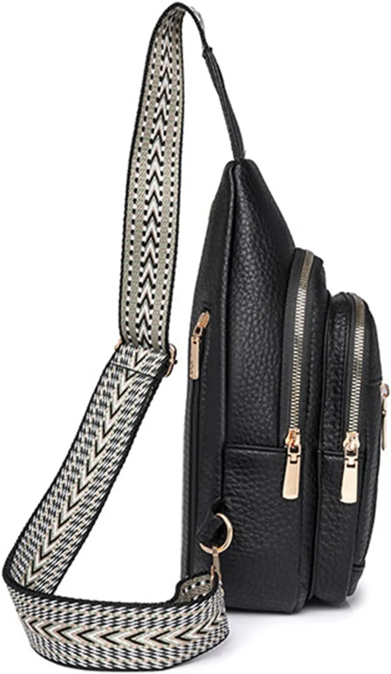 Small Crossbody Bags for Women 2024 New Leather Fanny Packs for Women,trendy Chest Bag Backpack with Adjustable Strap,cross Body Bag for Travel Hiking Sports Outdoor