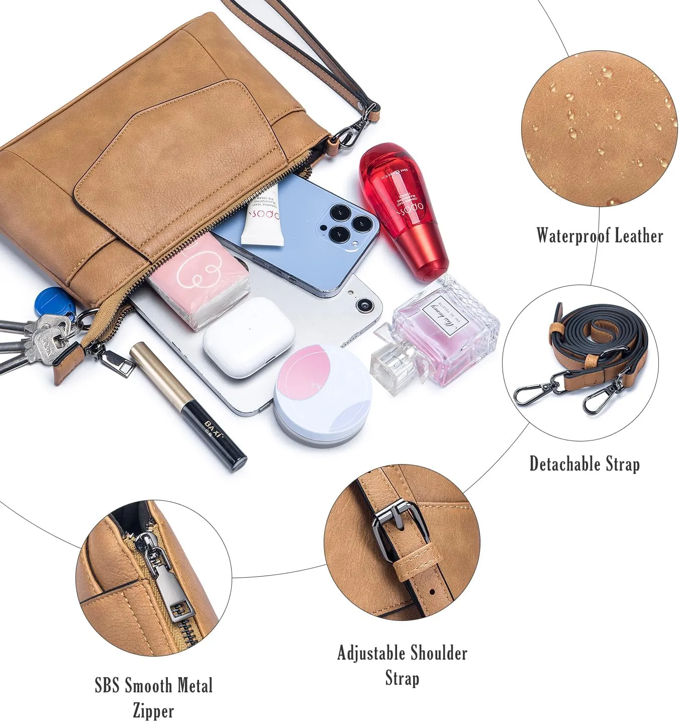 Small Crossbody Bags for Women, Cell Phone Bag Mini Over Wristlets Handbag Wallet Purse with Card Slots