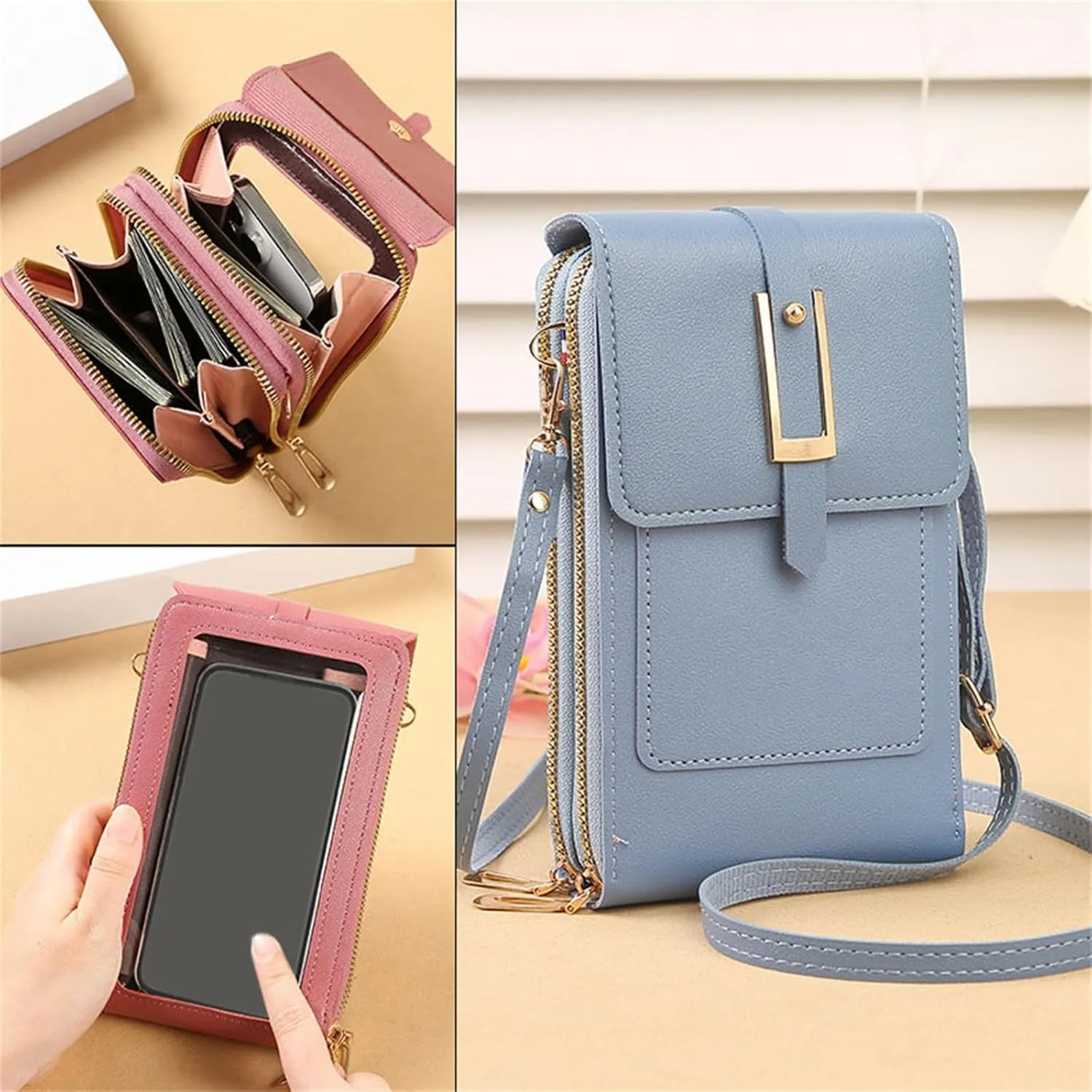 Small Crossbody Bags for Women Vegan Leather Cell Phone Shoulder Satchel Bag Wallet Purses with Adjustable Strap
