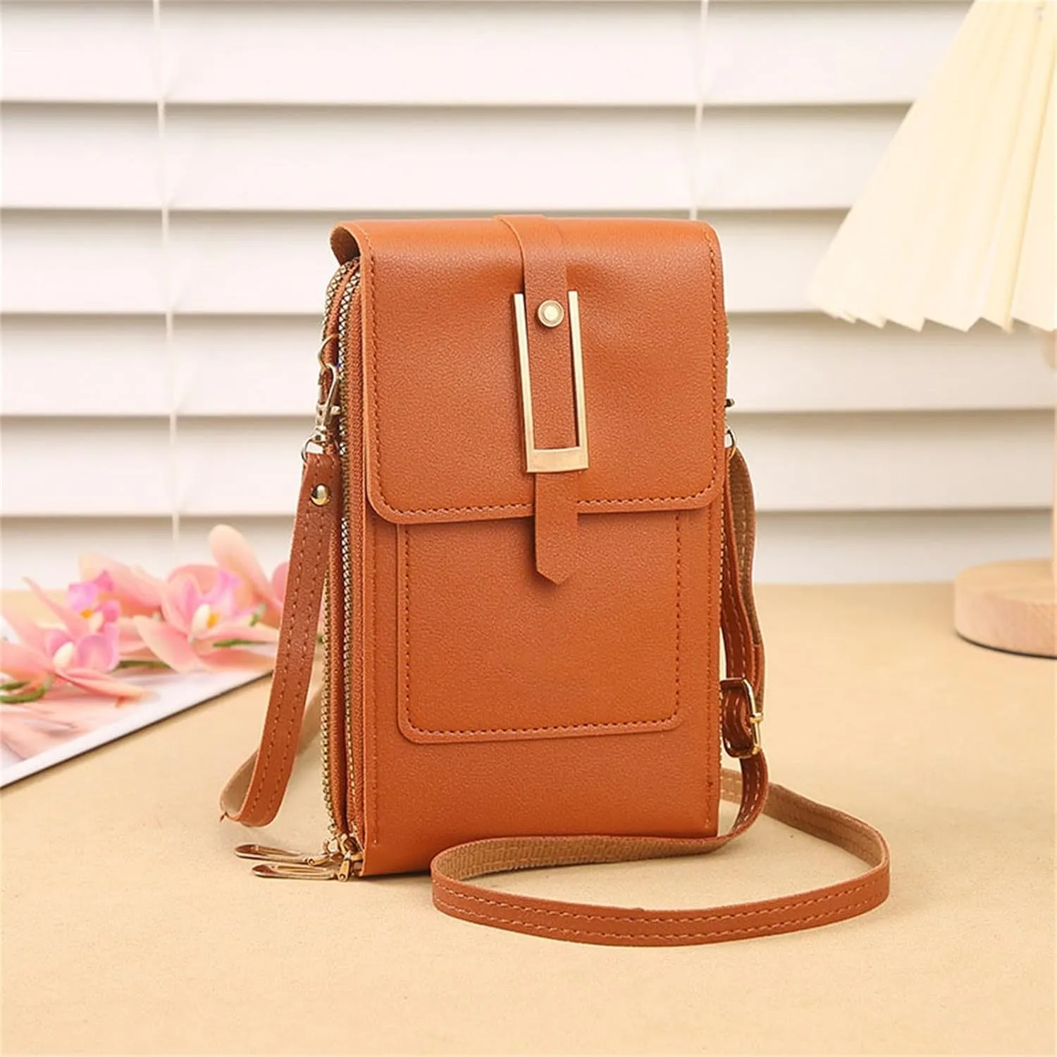 Small Crossbody Bags for Women Vegan Leather Cell Phone Shoulder Satchel Bag Wallet Purses with Adjustable Strap