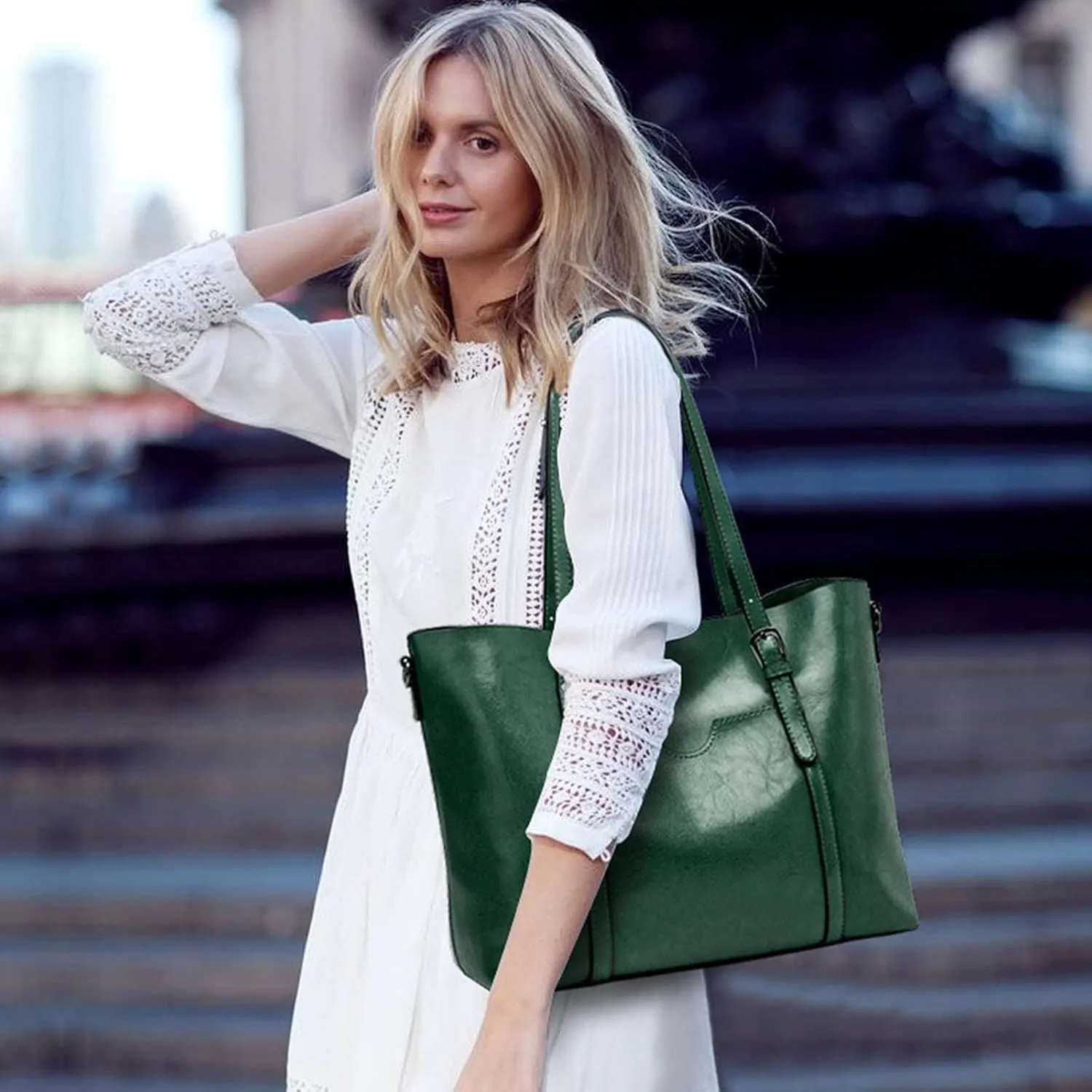 Small Handbags for Women,Women's Fashion Handbags Tote Bags Shoulder Bag Top Handle Satchel Purse Set 4pcs Wallet Bag PU Leather Large Bag 2024 Brown