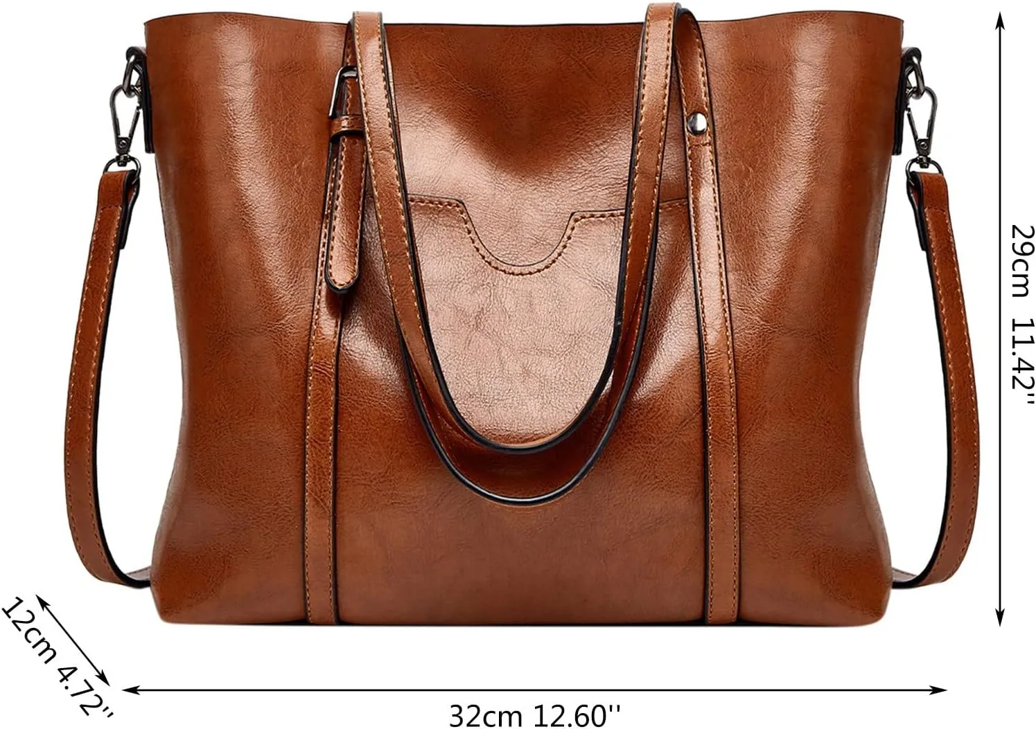 Small Handbags for Women,Women's Fashion Handbags Tote Bags Shoulder Bag Top Handle Satchel Purse Set 4pcs Wallet Bag PU Leather Large Bag 2024 Brown
