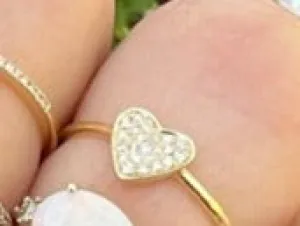 Small Pave Heart Ring
