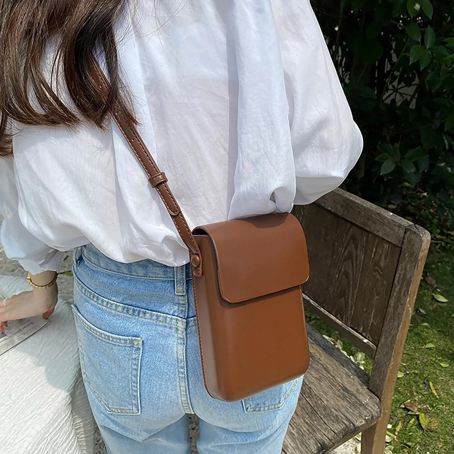 Small Shoulder Bag for Women Faux Vegan Premium Leather Satchel Clutch Retro Fashion Business Casual Crossbody Bags