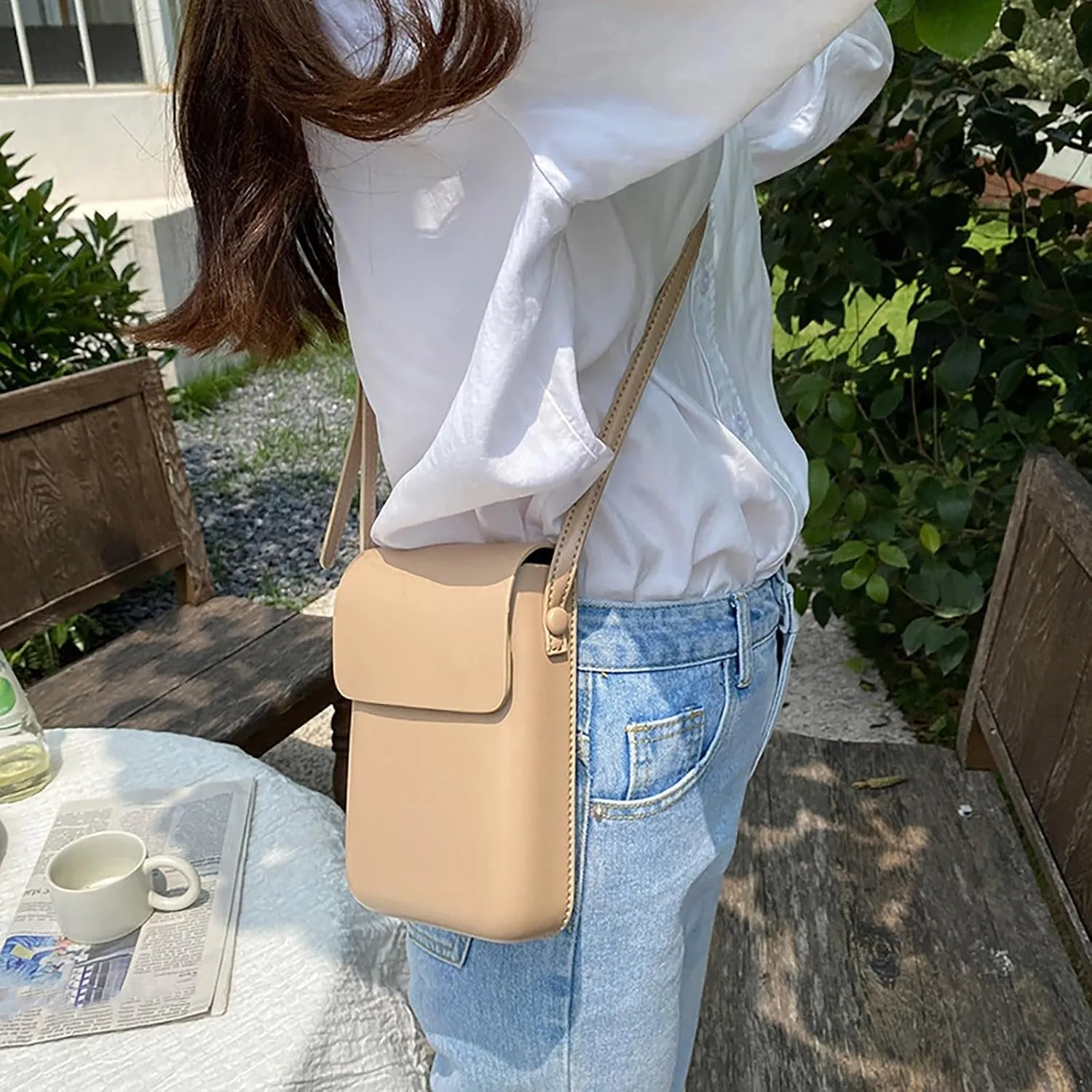 Small Shoulder Bag for Women Faux Vegan Premium Leather Satchel Clutch Retro Fashion Business Casual Crossbody Bags