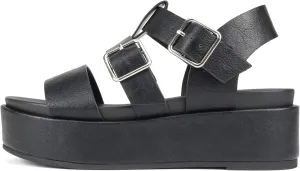 Soda STELLAR ~ Women Flatform Multi Strap Double Buckle Open Toe Ankle Strap Platform Wedge Sandals