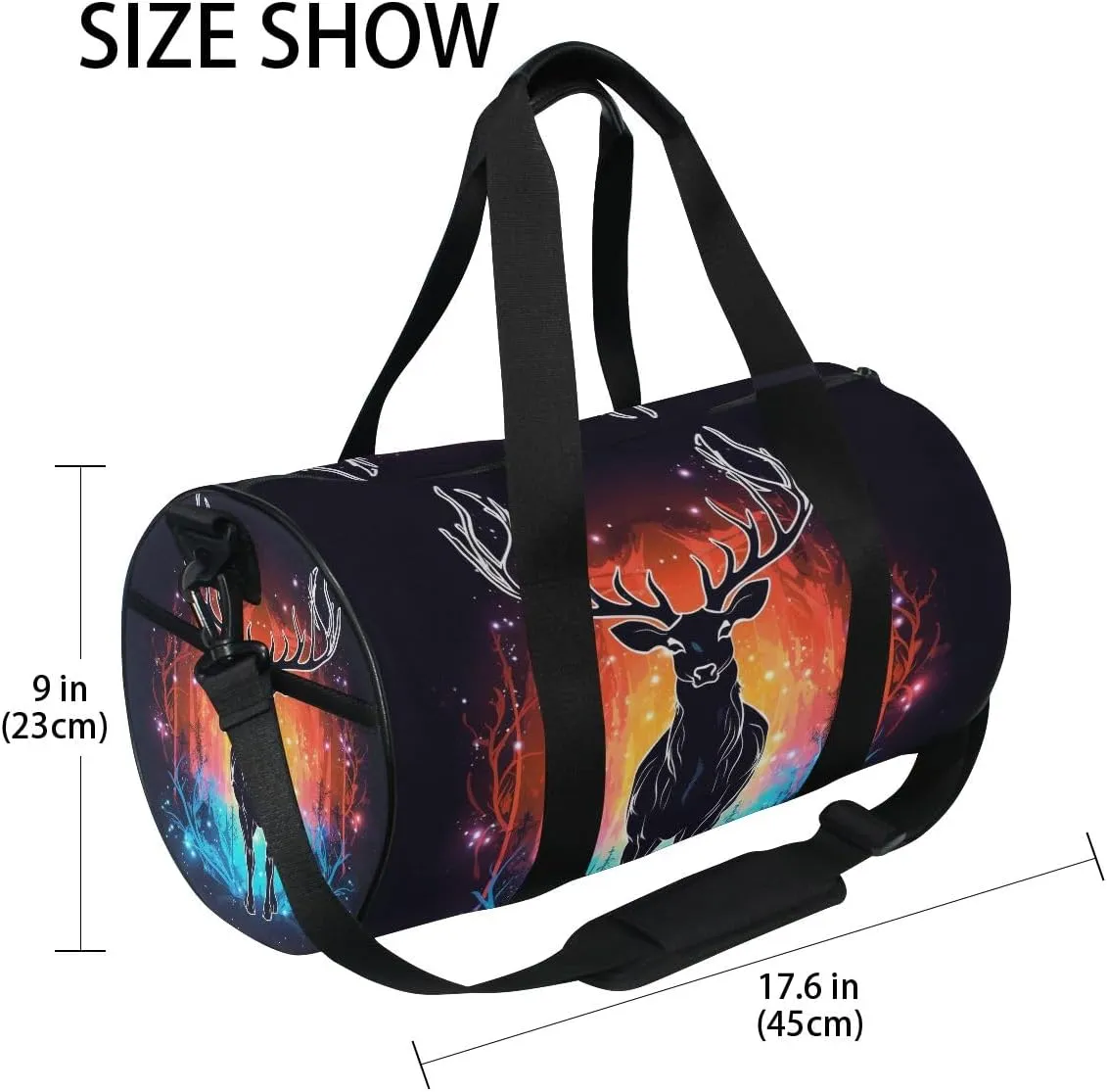 Sports Gym Travel Duffle Bag Abstract Deer Luggage for Men and Women