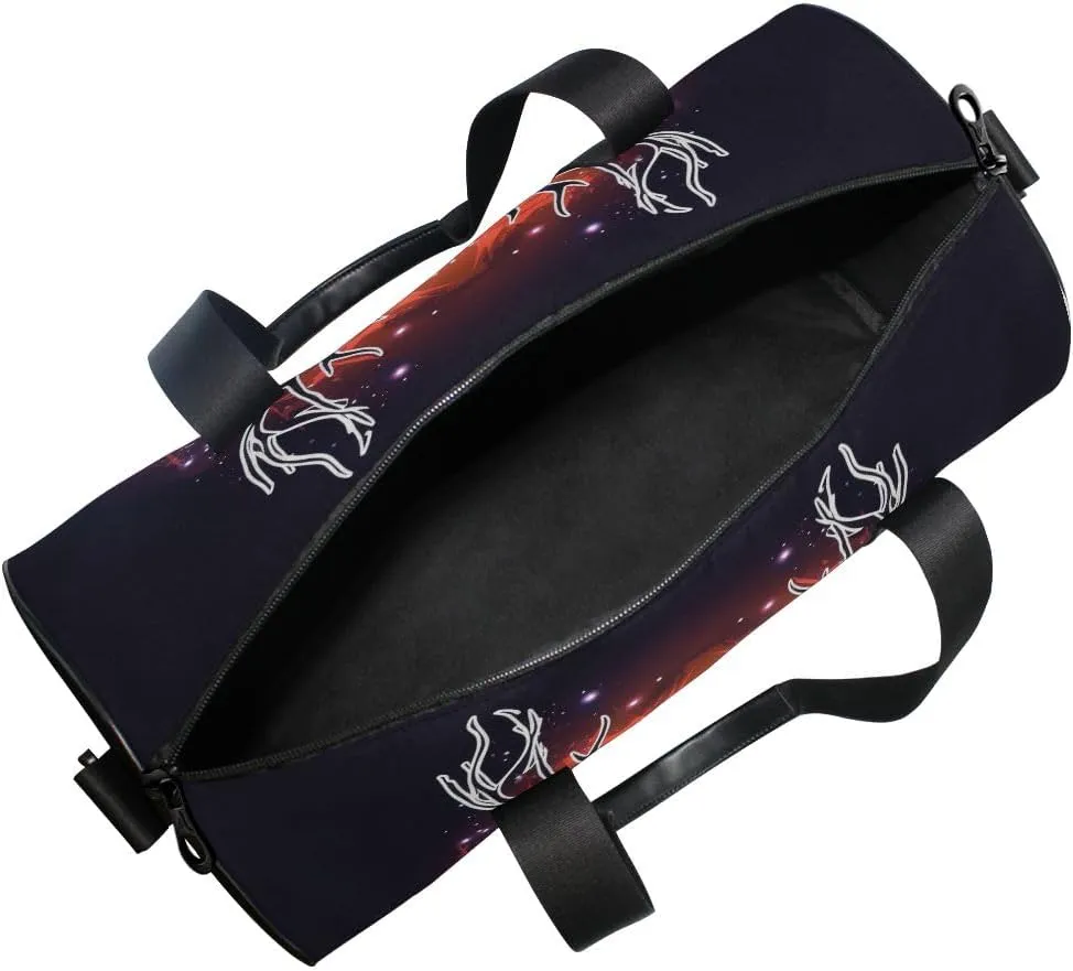 Sports Gym Travel Duffle Bag Abstract Deer Luggage for Men and Women