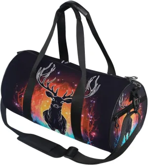 Sports Gym Travel Duffle Bag Abstract Deer Luggage for Men and Women