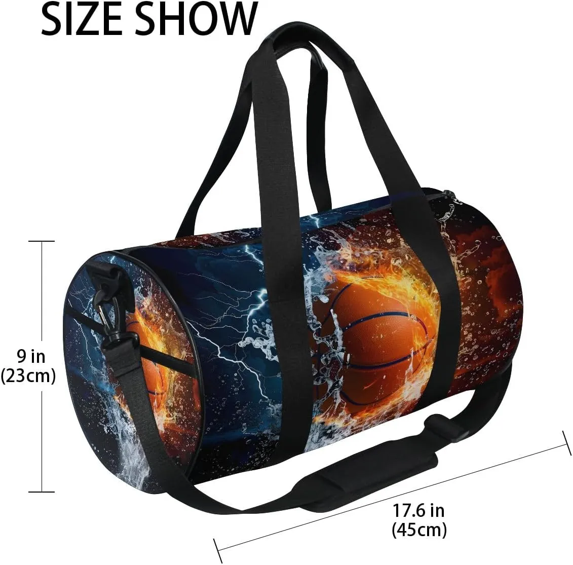 Sports Gym Travel Duffle Bag Basketball Luggage for Men and Women