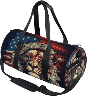 Sports Gym Travel Duffle Bag Lion National Flag Luggage for Men and Women