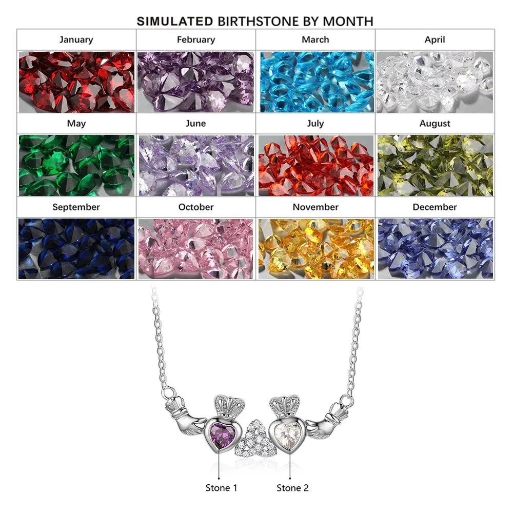 Sterling Silver Claddagh Necklace 2 Crown