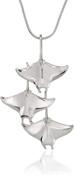 Stingray Necklace for Women Sterling Silver- Manta Ray Necklace | Stingray Jewelry| Manta Ray Pendant | Scuba Diving Jewelry |Ocean Inspired Fine Jewelry