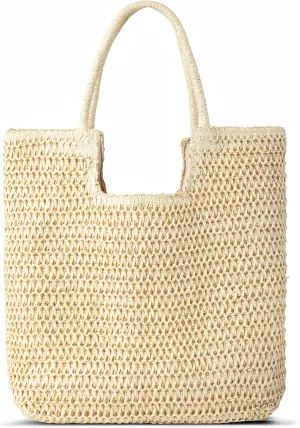 Straw Beach Bags for Women - Summer Woven Tote Bag Shoulder Handbags, Large Beach Bag for Women for Holiday
