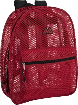 Summit Ridge Mesh Backpacks for Kids, Adults, School, Beach, and Travel, Colorful Transparent Mesh Backpacks with Padded Straps Large