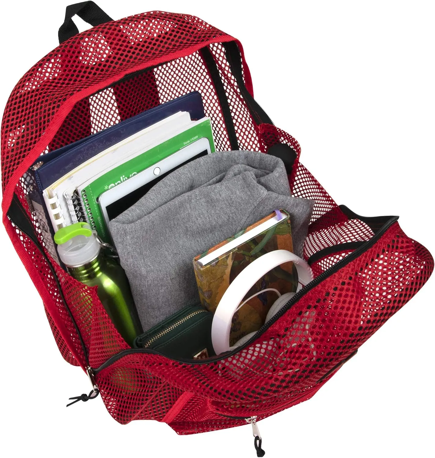 Summit Ridge Mesh Backpacks for Kids, Adults, School, Beach, and Travel, Colorful Transparent Mesh Backpacks with Padded Straps Large