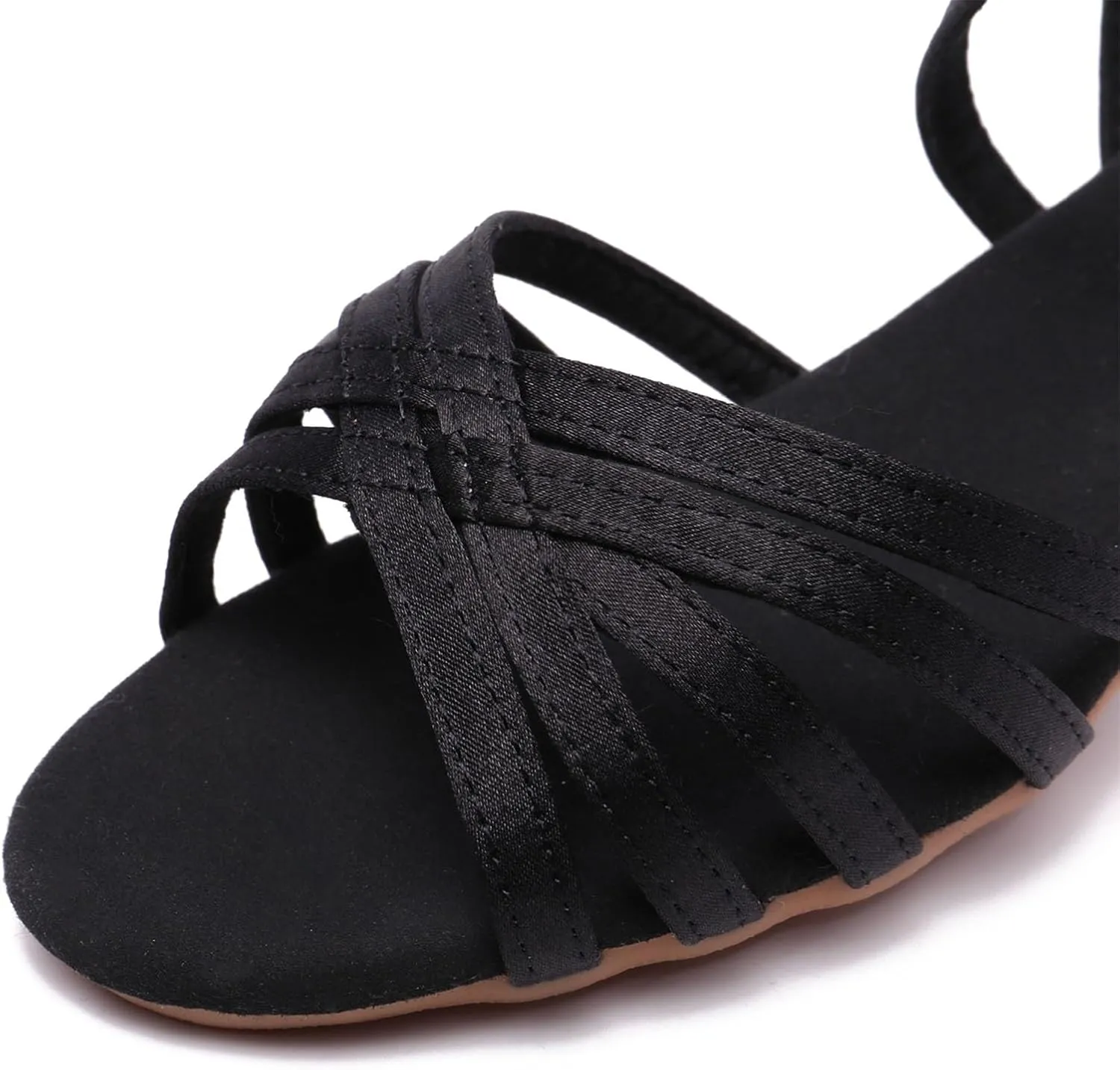 SWDZM Women Latin Dance Shoes Satin Professional Ballroom Salsa Practice Performance Dance Shoes,Model FT016