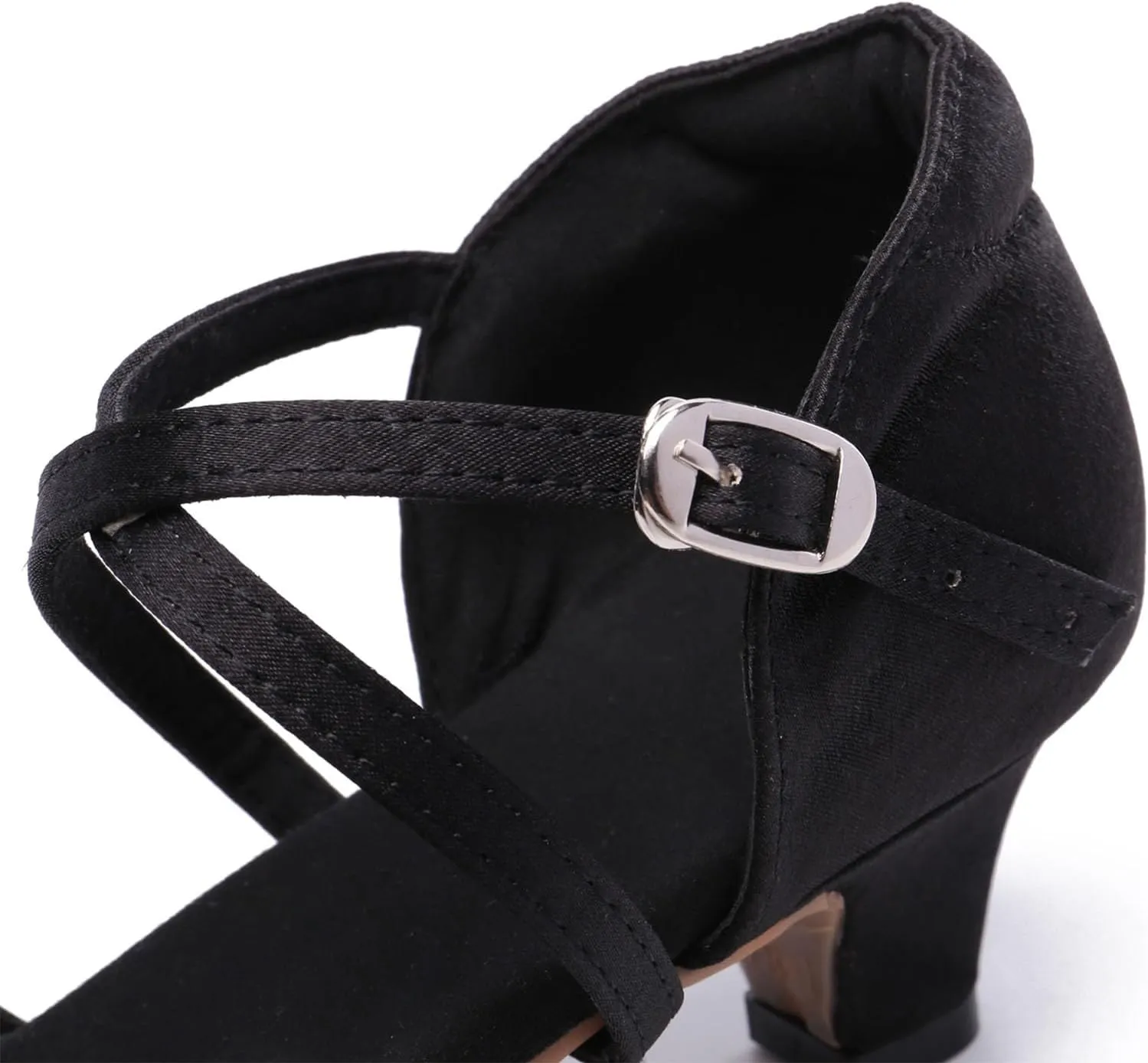 SWDZM Women Latin Dance Shoes Satin Professional Ballroom Salsa Practice Performance Dance Shoes,Model FT016