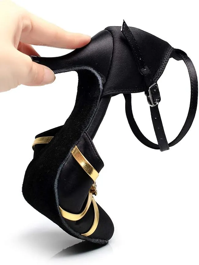 SWDZM Women's Latin Dance Shoes,Salsa Practice Party Wedding Ballroom Dancing Shoes,Model-QJW7105
