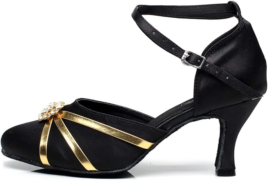 SWDZM Women's Latin Dance Shoes,Salsa Practice Party Wedding Ballroom Dancing Shoes,Model-QJW7105