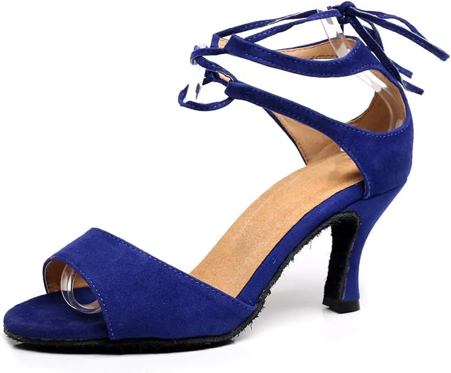 SWDZM Women's Latin Dance Shoes,Salsa Practice Party Wedding Leather dance shoes,Model-QJW5012