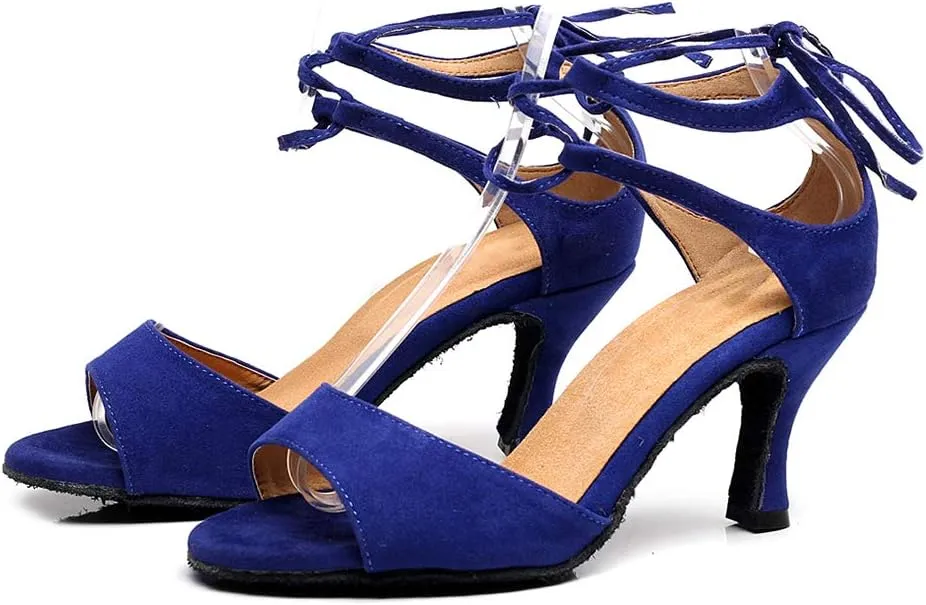 SWDZM Women's Latin Dance Shoes,Salsa Practice Party Wedding Leather dance shoes,Model-QJW5012