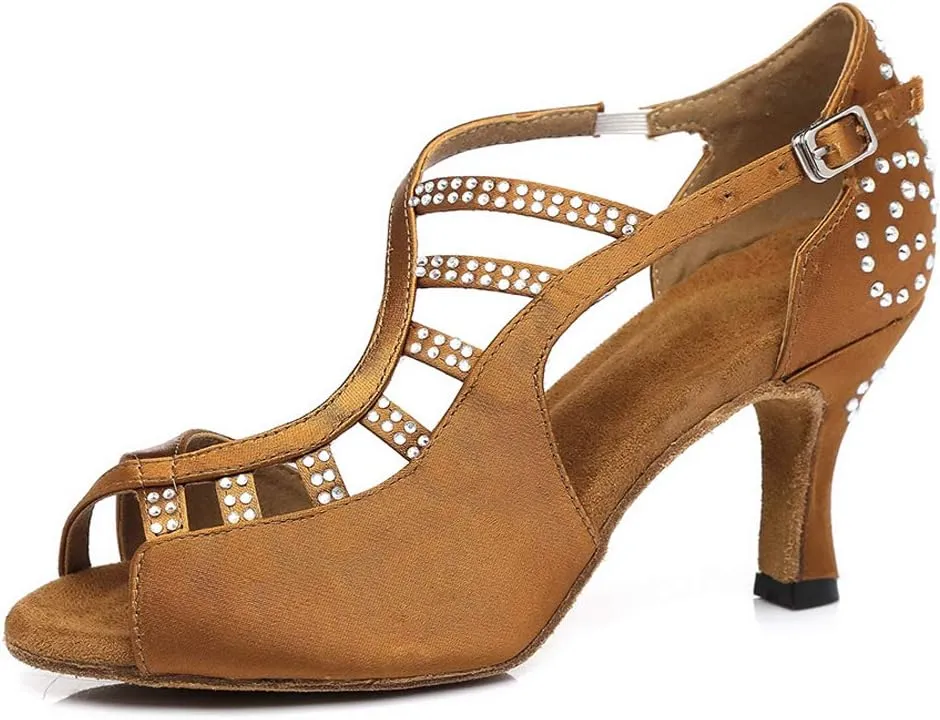 SWDZM Women's Standard Latin/Chacha/Salsa/Rumba Dance Shoes Leather Ballroom Model-YCL381