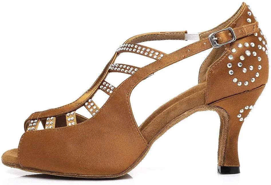SWDZM Women's Standard Latin/Chacha/Salsa/Rumba Dance Shoes Leather Ballroom Model-YCL381