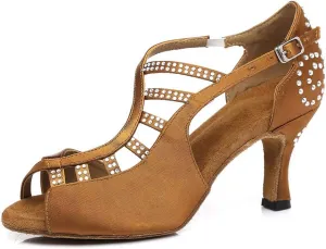 SWDZM Women's Standard Latin/Chacha/Salsa/Rumba Dance Shoes Leather Ballroom Model-YCL381