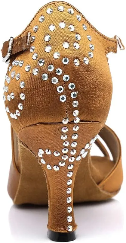 SWDZM Women's Standard Latin/Chacha/Salsa/Rumba Dance Shoes Leather Ballroom Model-YCL381