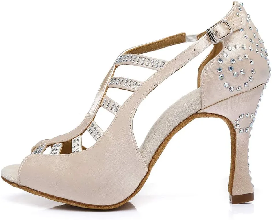 SWDZM Women's Standard Latin/Chacha/Salsa/Rumba Dance Shoes Leather Ballroom Model-YCL381