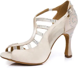 SWDZM Women's Standard Latin/Chacha/Salsa/Rumba Dance Shoes Leather Ballroom Model-YCL381