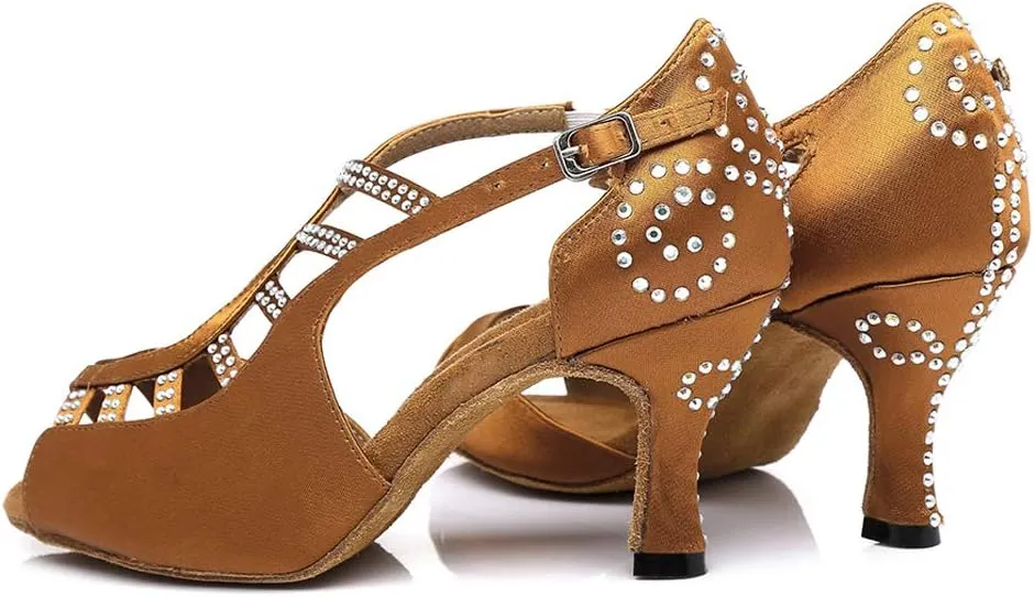 SWDZM Women's Standard Latin/Chacha/Salsa/Rumba Dance Shoes Leather Ballroom Model-YCL381
