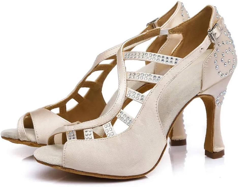 SWDZM Women's Standard Latin/Chacha/Salsa/Rumba Dance Shoes Leather Ballroom Model-YCL381