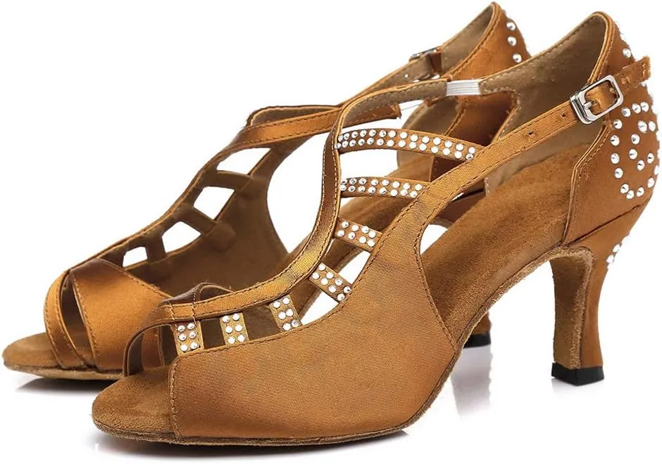 SWDZM Women's Standard Latin/Chacha/Salsa/Rumba Dance Shoes Leather Ballroom Model-YCL381